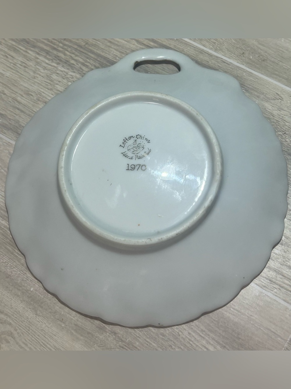 Vintage Lefton China "Purple Violets" Shell Trinket Dish - Picture 6 of 7